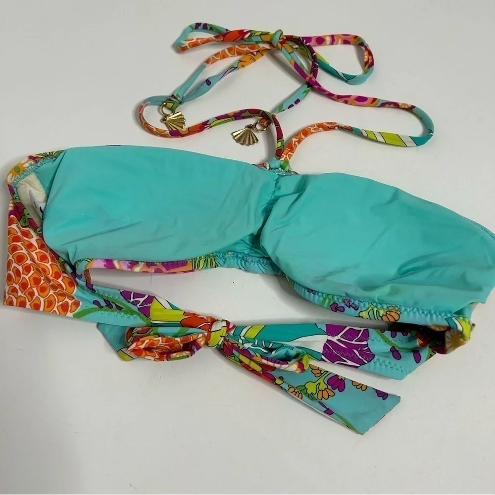 Trina Turk Colorful Floral Print Bikini Top